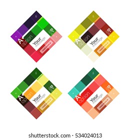 Vector color stripes infographics templates with sample option text, isolated on white. Geometric business abstract line background for workflow layout, diagram, number options or web design