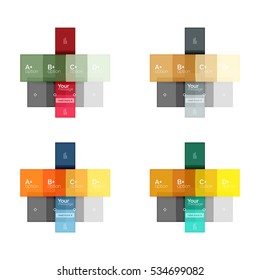 Vector color stripes infographics templates with sample option text, isolated on white. Geometric business abstract line background for workflow layout, diagram, number options or web design
