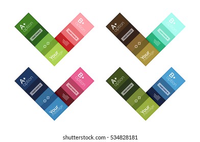 Vector color stripes infographics templates with sample option text, isolated on white. Geometric business abstract line background for workflow layout, diagram, number options or web design