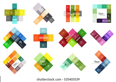 Vector color stripes infographics templates with sample option text, isolated on white. Geometric business abstract line background for workflow layout, diagram, number options or web design