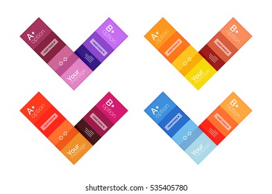 Vector color stripes infographics templates with sample option text, isolated on white. Geometric business abstract line background for workflow layout, diagram, number options or web design