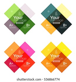 Vector color stripes infographics templates with sample option text, isolated on white. Geometric business abstract layouts for your message or figure presentation