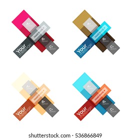 Vector color stripes infographics templates with sample option text, isolated on white. Geometric business abstract line background for workflow layout, diagram, number options or web design