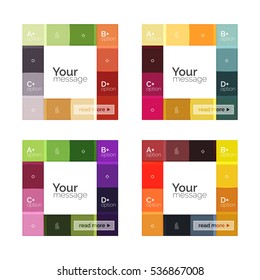 El color vectorial rayas las plantillas de infografía con texto de opción de ejemplo, aislado en blanco. Fondo de línea abstracto de negocio geométrico para diseño de flujo de trabajo, diagrama, opciones de número o diseño web