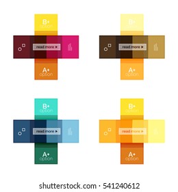 Vektorfarbstreifen-Infografik-Vorlagen mit Beispieloption-Text einzeln auf Weiß. Geometrisches abstraktes Business-Rahmenhintergrund für das Workflow-Layout, Diagramm, Zahlenoptionen oder Webdesign