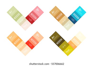 Vector color stripes infographics templates with sample option text, isolated on white. Geometric business abstract line background for workflow layout, diagram, number options or web design