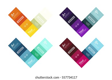 Vector color stripes infographics templates with sample option text, isolated on white. Geometric business abstract line background for workflow layout, diagram, number options or web design