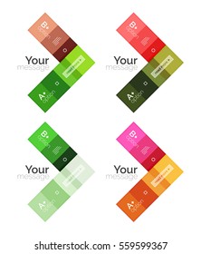 El color vectorial rayas las plantillas de infografía con texto de opción de ejemplo, aislado en blanco. Fondo de línea abstracto de negocio geométrico para diseño de flujo de trabajo, diagrama, opciones de número o diseño web