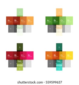 Vector color stripes infographics templates with sample option text, isolated on white. Geometric business abstract line background for workflow layout, diagram, number options or web design