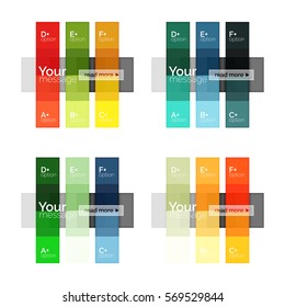 Vector color stripes infographics templates with sample option text, isolated on white. Geometric business abstract line background for workflow layout, diagram, number options or web design