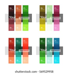 Vector color stripes infographics templates with sample option text, isolated on white. Geometric business abstract line background for workflow layout, diagram, number options or web design