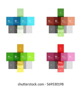 Vector color stripes infographics templates with sample option text, isolated on white. Geometric business abstract line background for workflow layout, diagram, number options or web design