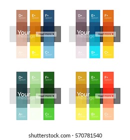 Vector color stripes infographics templates with sample option text, isolated on white. Geometric business abstract line background for workflow layout, diagram, number options or web design