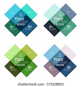 Vector color stripes infographics templates with sample option text, isolated on white. Geometric business abstract layouts for your message or figure presentation