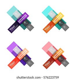 Vector color stripes infographics templates with sample option text, isolated on white. Geometric business abstract line background for workflow layout, diagram, number options or web design