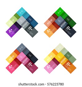 Vector color stripes infographics templates with sample option text, isolated on white. Geometric business abstract line background for workflow layout, diagram, number options or web design