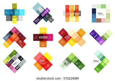 Vector color stripes infographics templates with sample option text, isolated on white. Geometric business abstract line background for workflow layout, diagram, number options or web design