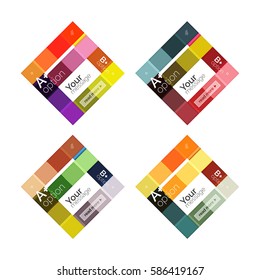 Vector color stripes infographics templates with sample option text, isolated on white. Geometric business abstract layouts for your message or figure presentation