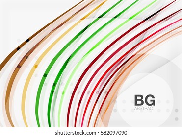 Vector color stripes, wave lines modern geometric background. Vector template background for workflow layout, diagram, number options or web design