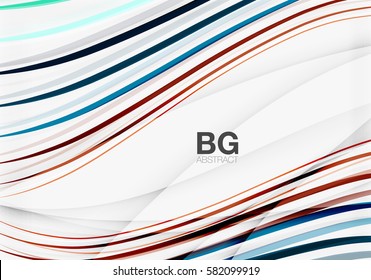 Bandas de color vectorial, líneas onduladas fondo geométrico moderno. Fondo de plantilla de vector para diseño de flujo de trabajo, diagrama, opciones de número o diseño web