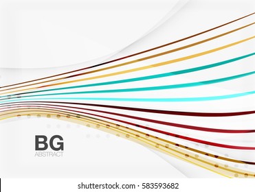 Vector color stripes, wave lines modern geometric background. Vector template background for workflow layout, diagram, number options or web design