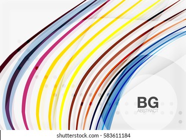 Vektorfarbstreifen, Wellenlinien, moderner geometrischer Hintergrund. Vektorvorlagenhintergrund für das Workflowlayout, -diagramm, -nummeroptionen oder Webdesign