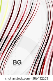 Bandas de color vectorial, líneas onduladas fondo geométrico moderno. Fondo de plantilla de vector para diseño de flujo de trabajo, diagrama, opciones de número o diseño web