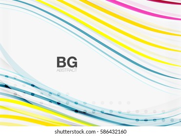 Vector color stripes, wave lines modern geometric background. Vector template background for workflow layout, diagram, number options or web design