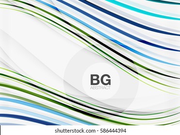 Vector color stripes, wave lines modern geometric background. Vector template background for workflow layout, diagram, number options or web design