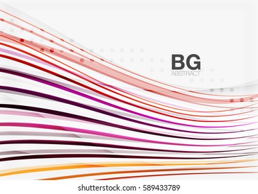 Vector color stripes, wave lines modern geometric background. Vector template background for workflow layout, diagram, number options or web design