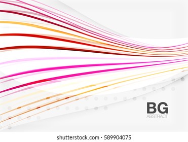 Vector color stripes, wave lines modern geometric background. Vector template background for workflow layout, diagram, number options or web design