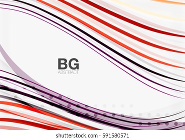 Vector color stripes, wave lines modern geometric background. Vector template background for workflow layout, diagram, number options or web design