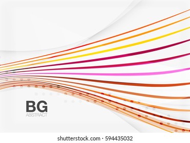 Vector color stripes, wave lines modern geometric background. Vector template background for workflow layout, diagram, number options or web design