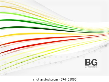 Bandas de color vectorial, líneas onduladas fondo geométrico moderno. Fondo de plantilla de vector para diseño de flujo de trabajo, diagrama, opciones de número o diseño web