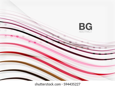 Vector color stripes, wave lines modern geometric background. Vector template background for workflow layout, diagram, number options or web design
