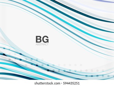 Vektorfarbstreifen, Wellenlinien, moderner geometrischer Hintergrund. Vektorvorlagenhintergrund für das Workflowlayout, -diagramm, -nummeroptionen oder Webdesign