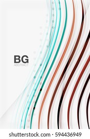 Bandas de color vectorial, líneas onduladas fondo geométrico moderno. Fondo de plantilla de vector para diseño de flujo de trabajo, diagrama, opciones de número o diseño web