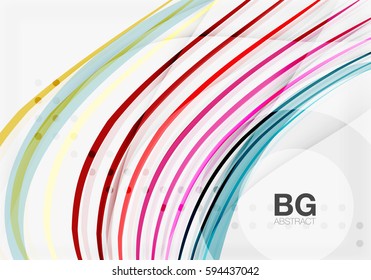 Vektorfarbstreifen, Wellenlinien, moderner geometrischer Hintergrund. Vektorvorlagenhintergrund für das Workflowlayout, -diagramm, -nummeroptionen oder Webdesign