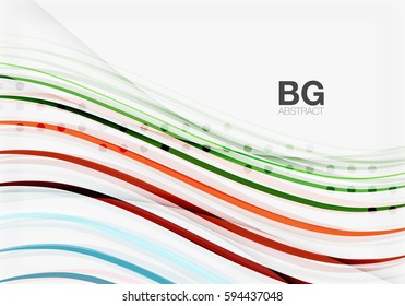 Vector color stripes, wave lines modern geometric background. Vector template background for workflow layout, diagram, number options or web design