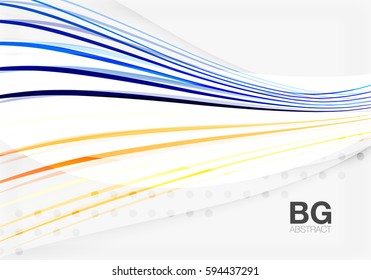 Bandas de color vectorial, líneas onduladas fondo geométrico moderno. Fondo de plantilla de vector para diseño de flujo de trabajo, diagrama, opciones de número o diseño web