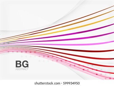 Vector color stripes, wave lines modern geometric background. Vector template background for workflow layout, diagram, number options or web design