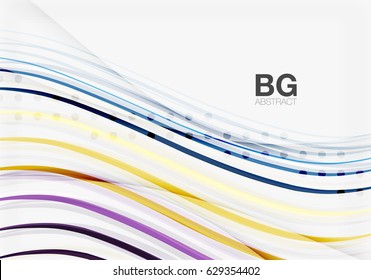 Vector color stripes, wave lines modern geometric background. Vector template background for web design