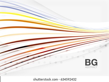 Vector color stripes, wave lines modern geometric background. Vector template background for workflow layout, diagram, number options or web design