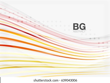 Vector color stripes, wave lines modern geometric background. Vector template background for workflow layout, diagram, number options or web design