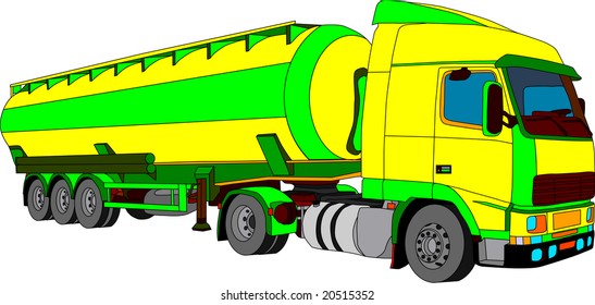 vector - color - tanker-truck  isolated on white background