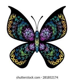 Vector Color Tattoo Butterfly Illustration