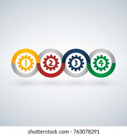 vector color template Infographic with gears and shadow