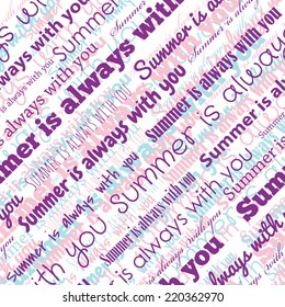 Vector color text print seamless pattern. Eps10
