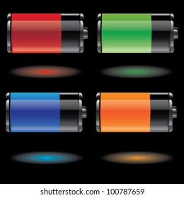 Vector color transparent battery set