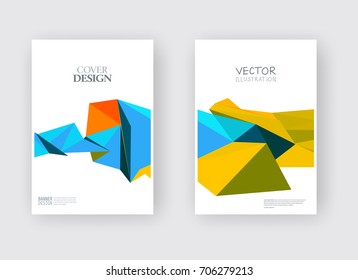 Vector Color Triangle Design Templates set for Brochures, Flyers, Mobile Technologies, Applications, Online Services, Typographic Emblems, Logo, Banners and Infographic. Abstract Modern Background.